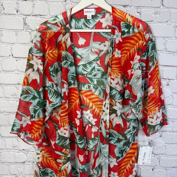 LuLaRoe Shirley Tropical Floral Coverup NWT Size M - Picture 2 of 7